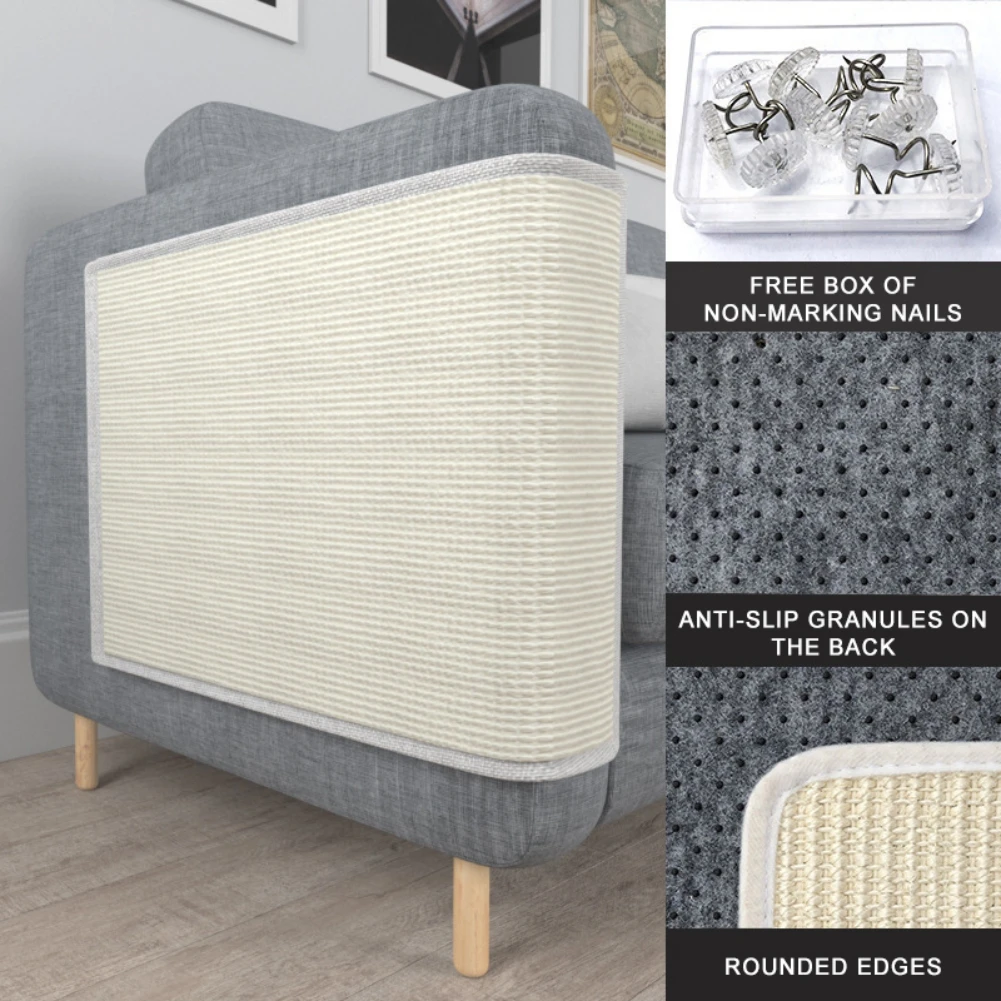 Natural Sisal Cat Scratch Mat Sofa Protector Cat Scratcher Sofa Cover To Prevent Furniture