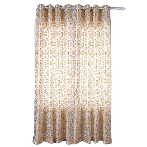 Hot Sales White Sheer Curtain Gold Stamping Foil Printing Sheer Curtains Luxury for Living Room Bedroom