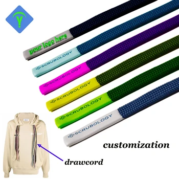 Drawcord Manufacturer Custom Flat Polyester Cotton Premium Drawcord Pants Drawcords For Hoodies Cord