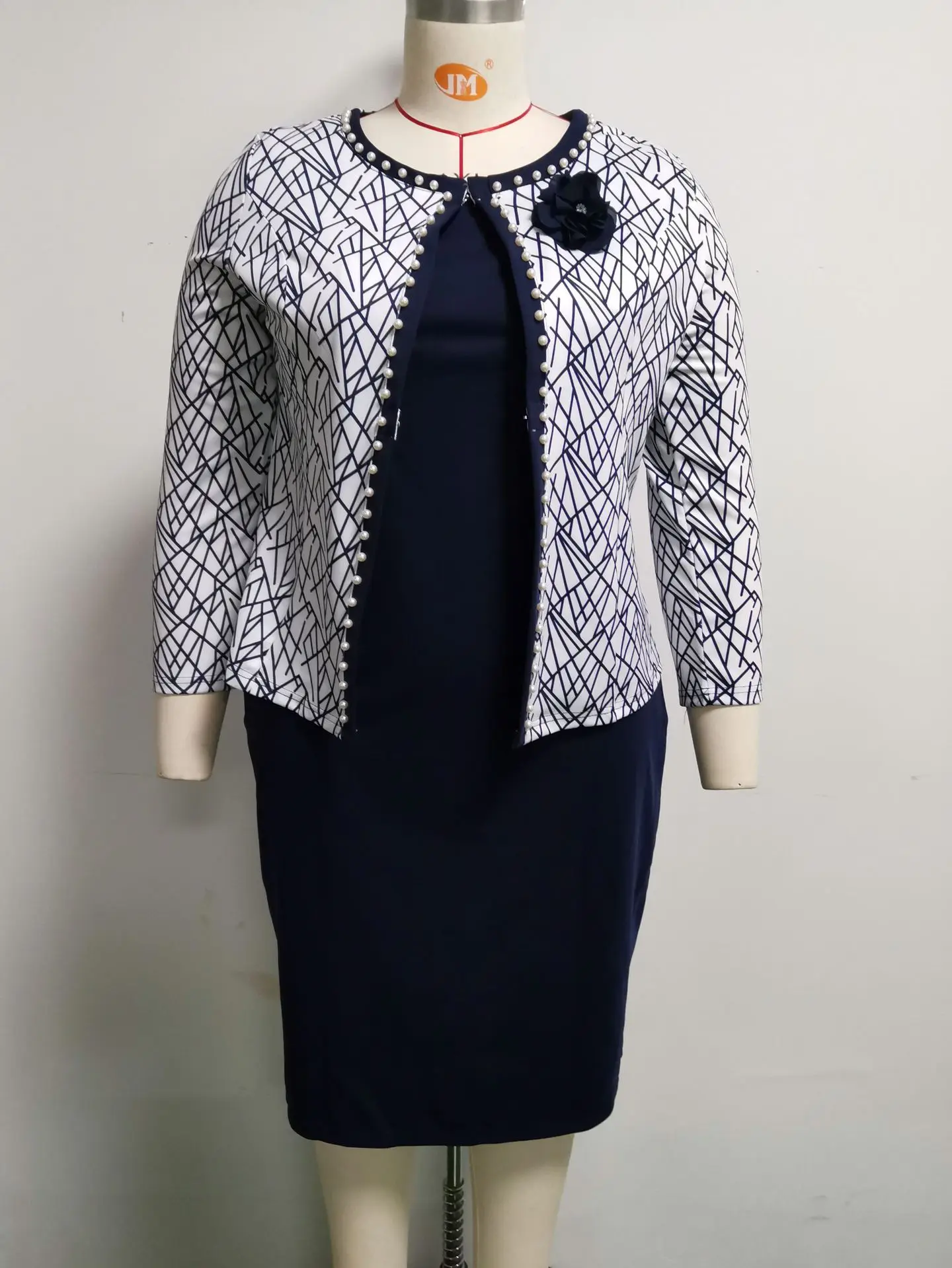 African Style Coat And Dress Suits Plus Size Ladies Office Wear Dresses ...