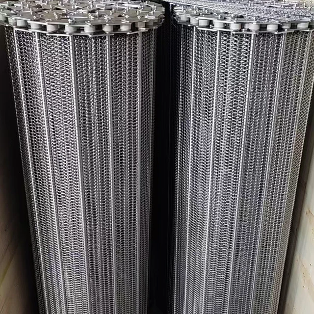 316 Stainless Steel Instant Noodle Steamer Wire Mesh Conveyor Belt with PEK Chain Corrosion Resistant for Food Processing
