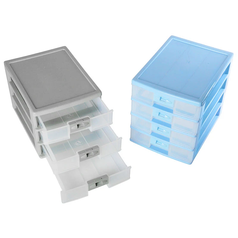 A4 Filing Cabinet 4 Tier Plastic Clear Office Storage Drawer Organizer Storage Box Parts Cabinet Office Desktop Organizer