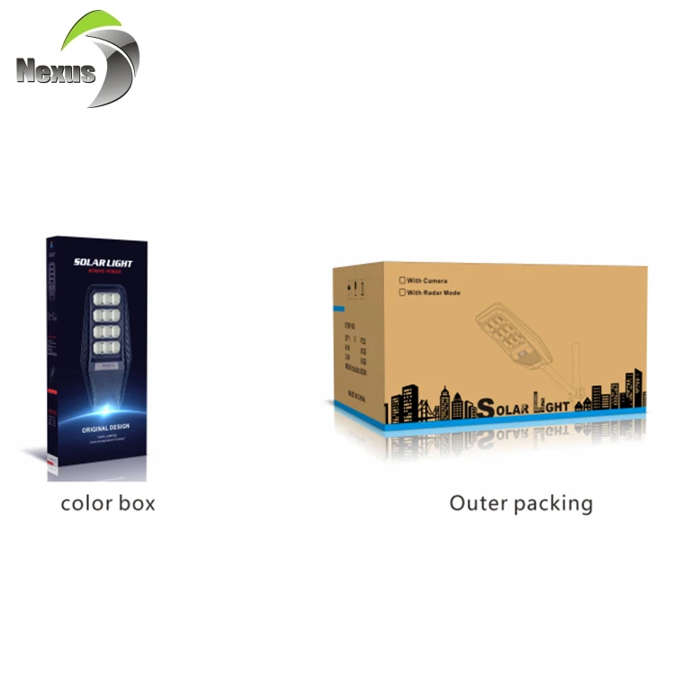 IP65 водонепроницаемый датчик движения 100 Вт 200 Вт 300 Вт Встроенный все в одном Солнечный светодиодный уличный фонарь