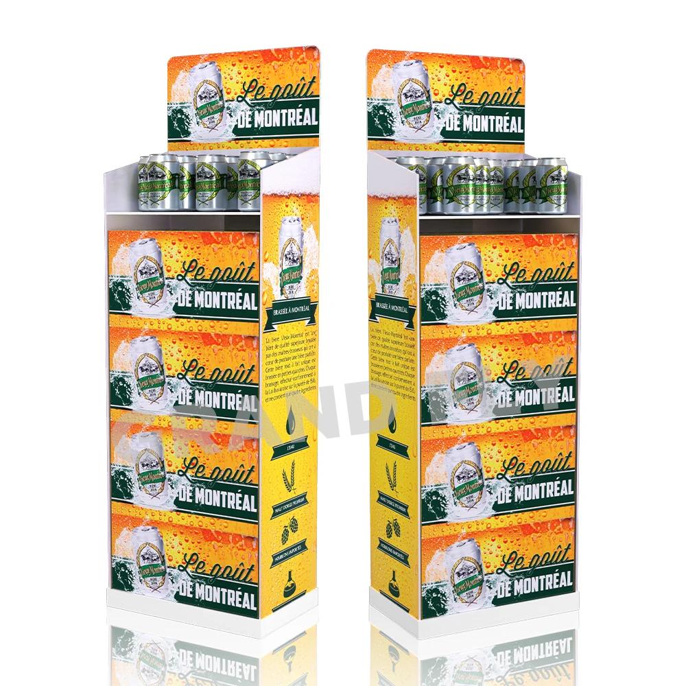 Рекламная бумажная подставка для напитков в супермаркете, рекламная картонная подставка для вина, поп-стойки для сотовых бутылок с молоком и джемом