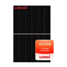 High Efficiency Longi Himo4M All-black Module 370w Full Black Monocrystalline Half Cell Solar Panel For Outdoor Lights