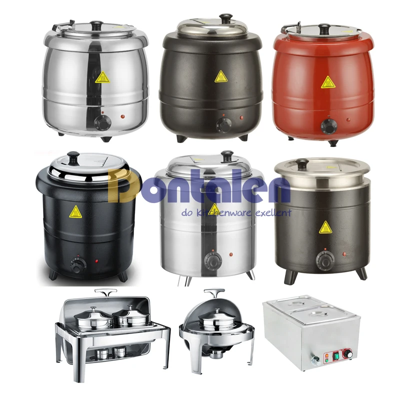  304 Stainless Steel Soup Kettle Food Buffet Warmer Machine, 10L  Electric Portable Design Soup Warmer Pot, for Restaurant Gravy and Soup,Red  : Home & Kitchen