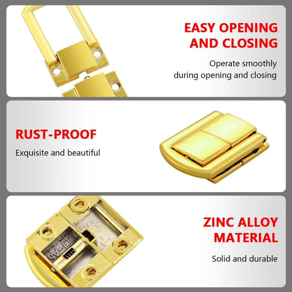 Jewelry Box Wooden Hardware Accessories with Zinc Alloy Hinge Lock Die Casting Word-Free Lock