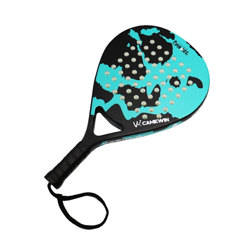 Teardrop Shape Custom logo Light Weight High Quality Pro Fiberglass Carbon 3k 12k 18k Padel Racket