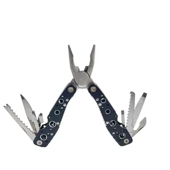 Multi Tool Spring-Action Pliers Nylon Sheath Stainless Steel Multitool Pliers With Folding Saw