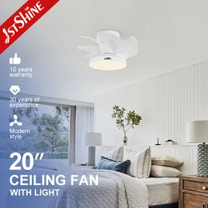 1stshine Ceiling Fan 7 White ABS Plastic Simple Blades Electric Flush Mounted Ceiling Fan with Led and Remote