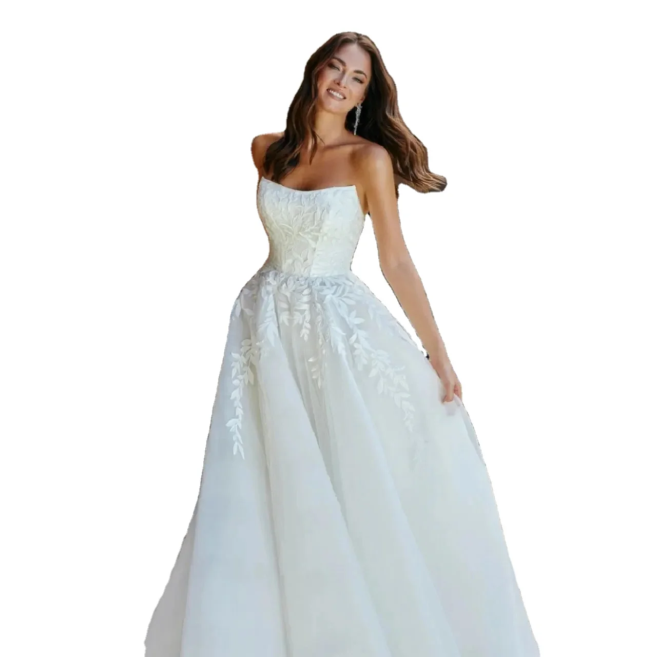 AL1584 2023 New Summer Tail Super Fairy Evening Dress Tube Top White Elegant Lace Vintage a Line Ball Gown Wedding Dress AL1584 2023 New Summer Tail Super Fairy Evening Dress Tube Top White Elegant Lace Vintage a Line Ball Gown Wedding Dress