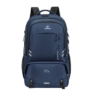 custom logo New Release Fashion Large Capacity 60L Unisex Outdoor Sports Backpack Waterproof Oxford Polyester Mountaineering Leisure Travel