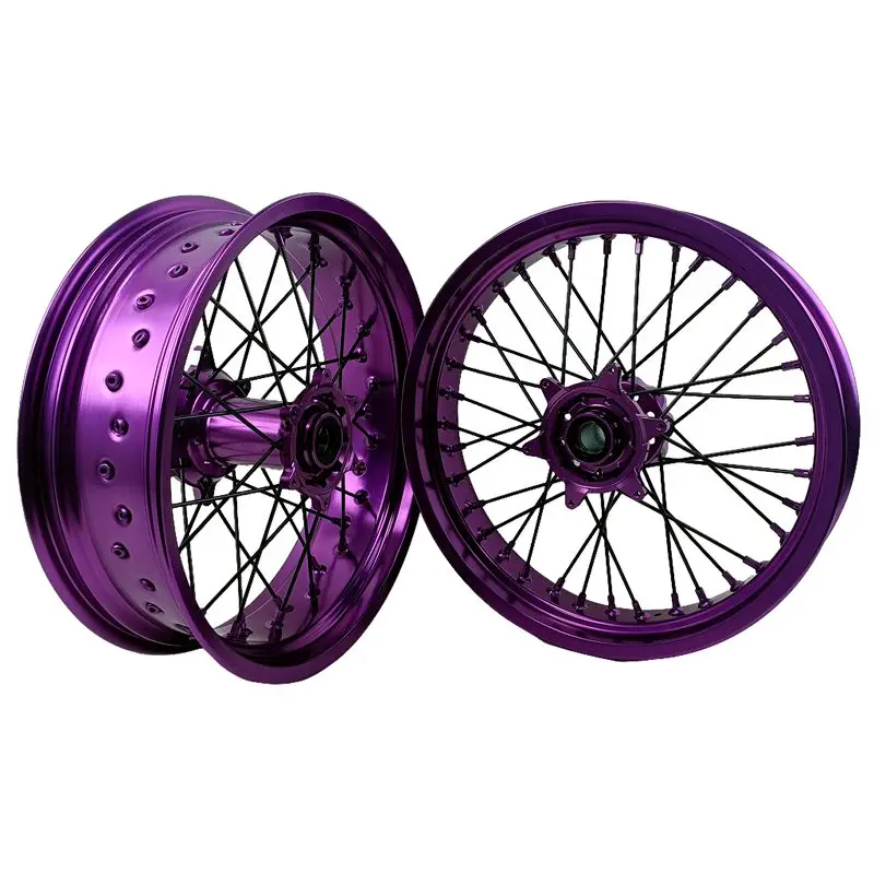 Supermoto Wheel Set 17 Inch Aluminum Alloy Purple OEM Wholesale