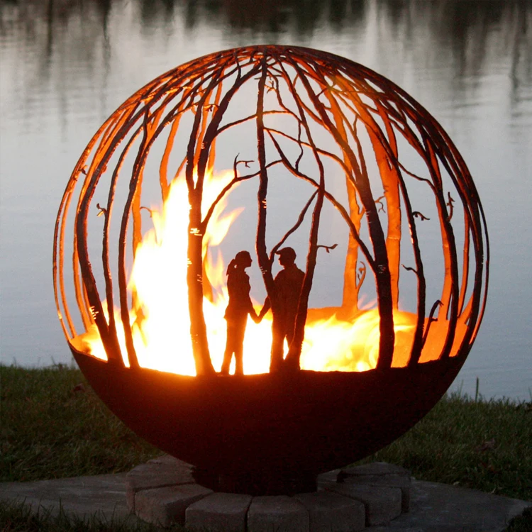 round fire pit globe