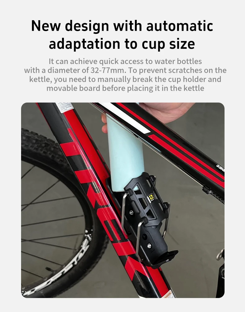 product smnu aluminum bike cup holder universal one hand operation 360 rotation collapsible lightweight durable bottle mount bicycle-5