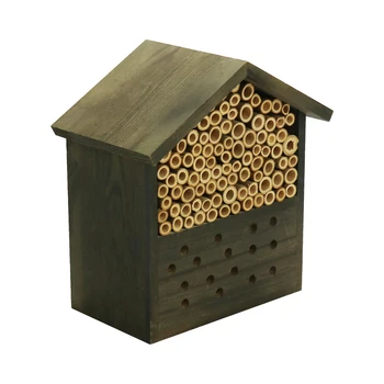 FSC&BSCI Wooden Insect Bee House Natural Wood Bug Hotel Shelter Garden Nest Box