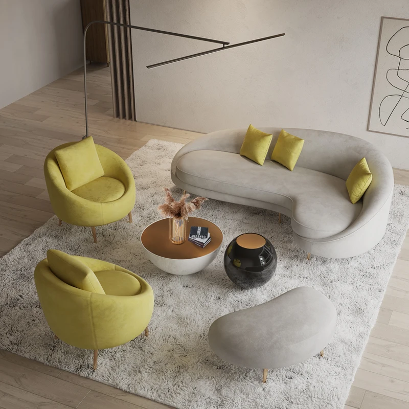 Скандинавский магазин одежды, железный маленький диван, распродажа, офисный салон красоты, доступный роскошный стиль, изогнутый диван, современный Минимализм