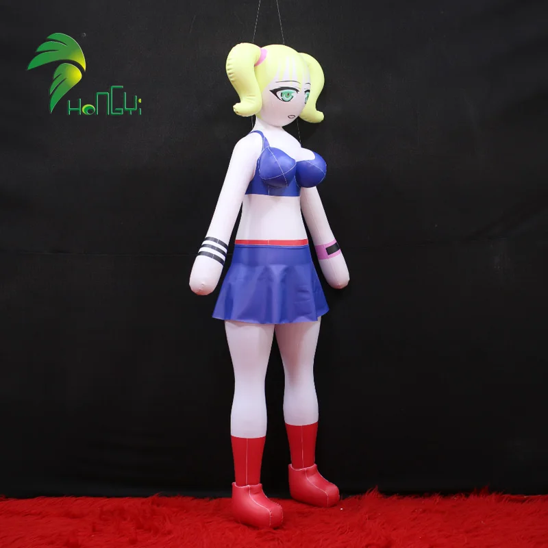 Hongyi Customize PVC Blonde Ponytail Inflatable Lady Toy Bikini/Swimming Wear Inflatable Girl with SPH