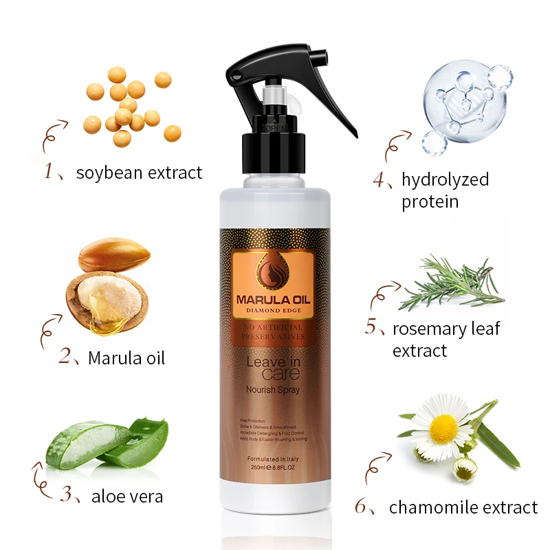 Marula Oil Hot Selling Reconstructs Rebuilds Hair Spray Leave in Hair Treatment