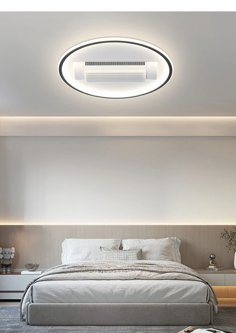 hot selling in LED Ceiling Fans Three Color Strong Wind, Anti Flicker, No Blades, Living Room, Bedroom, Dining Room, Remote Control, Silent Fan Light 8