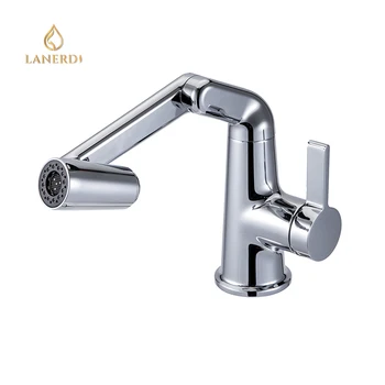 CUPC UPC Bathroom Faucet Manufacturer Robot Arm Design Multi Azimuth 360 Degree Rotation ABS Chrome Basin Faucet Mixer Tap