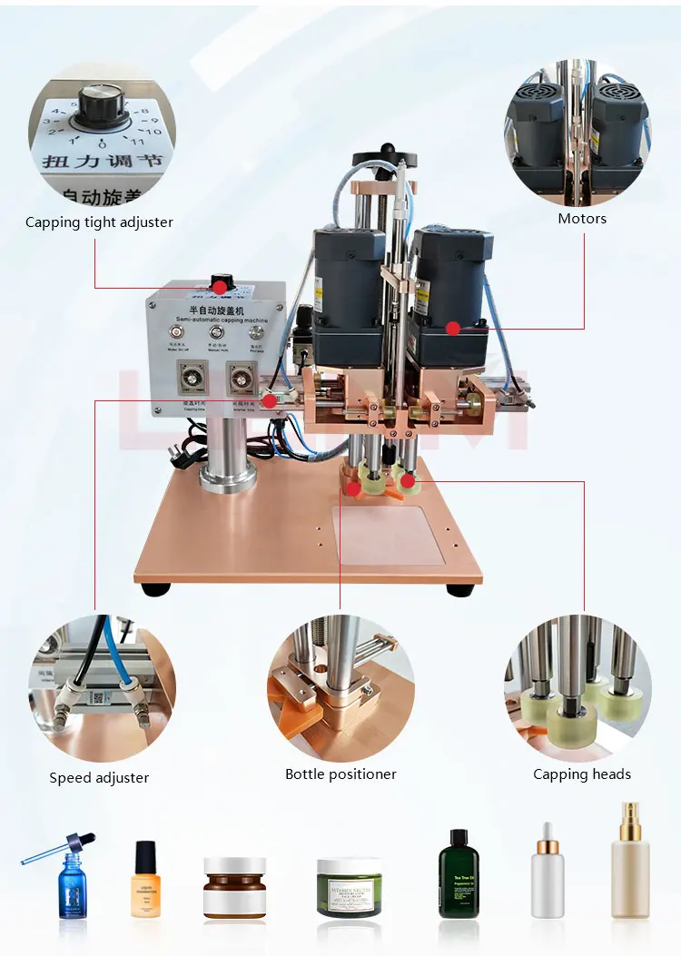 Small Capping Machine Desktop Capping Machine Semi-Auto Lab Screw Capping Machine Small ...