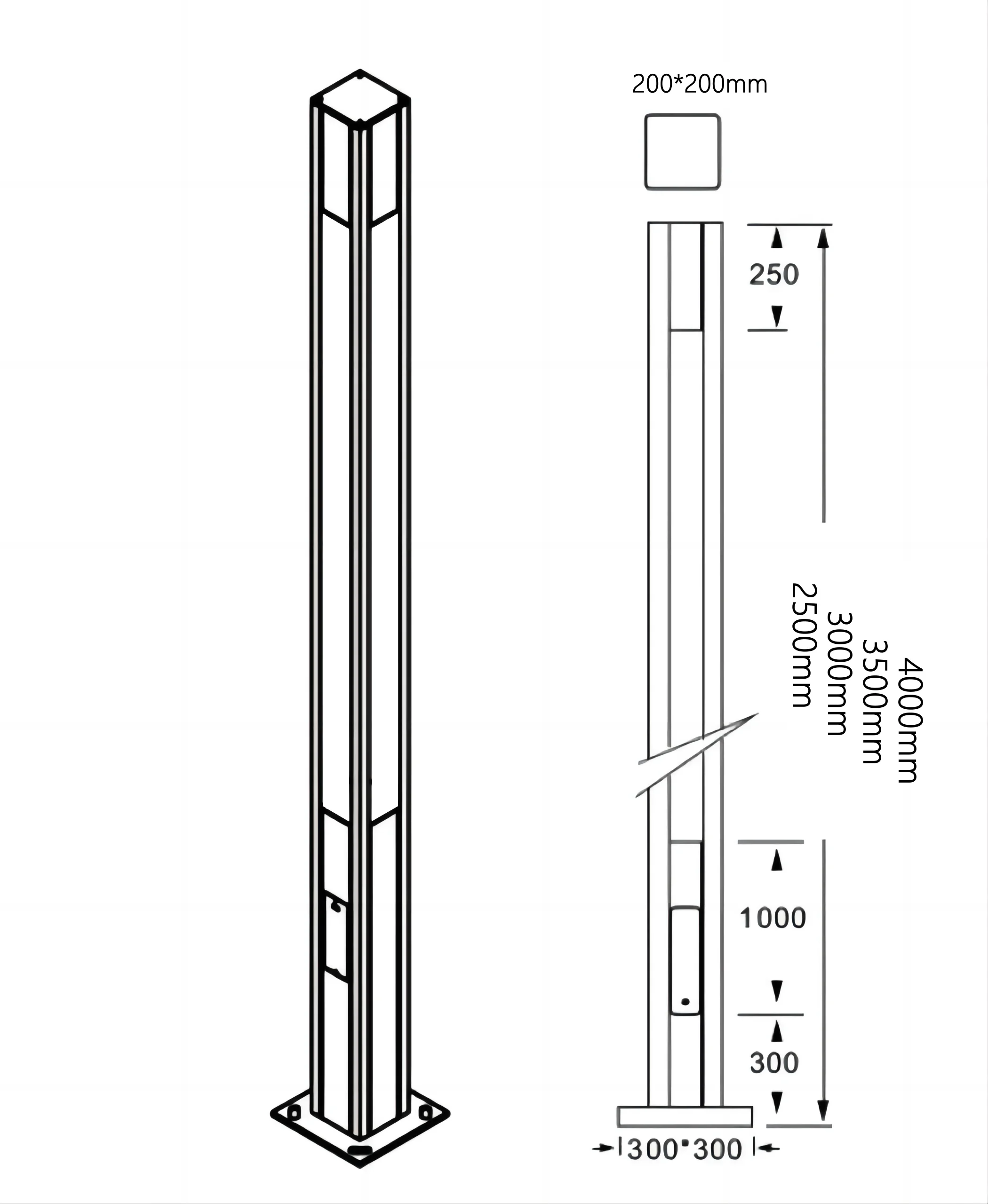 Pathway Light Column Large Outdoor Ip65 Waterproof Garden Patio Landscape Lighting Bollard Led ...