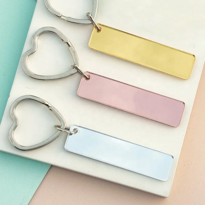 Promotion Metal Keyring Gifts Acrylic Blank Keyring Rectangle Shaped Custom  Acrylic Keychain Acrylic Keepsake