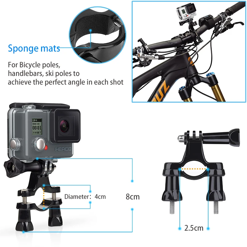 Hot Motorcycle Bike Moto Handlebar Seatpost Pole Mount for Gopro