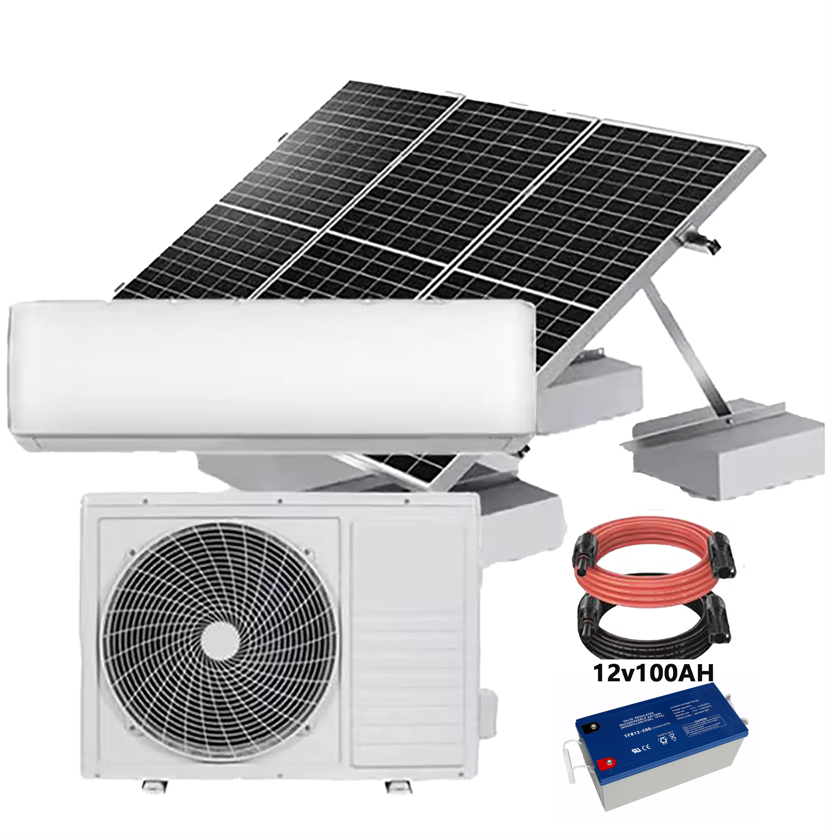 Solar Panel 1.5hp Solar Air Conditioner Industrial With Solar Power Dc ...