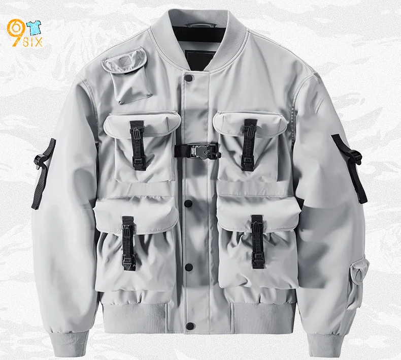 Custom Design Windproof Fashion Men's Winter Jacket Street Multifunctional Windbreaker Workwear Jacket for Men