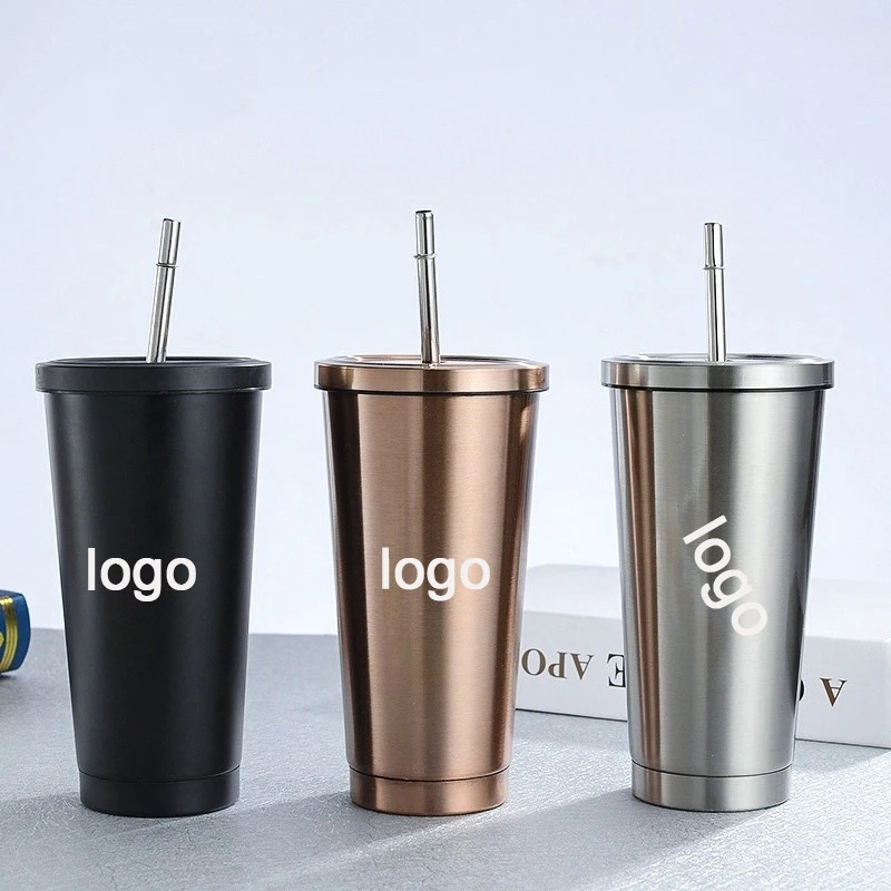 Hot Sale 500ml 750ml 304stainless Steel Straw Cup Large Capacity Vacuum  Solid Color Coffee Mug Tumbler Cup - Buy Coffee Mug Cup,Tumbler Cup With