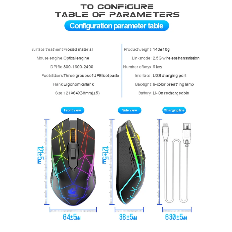 ZIYOU LANG 6 Keys Silent Click X9 Gaming Mouse - 2.4ghz Wireless