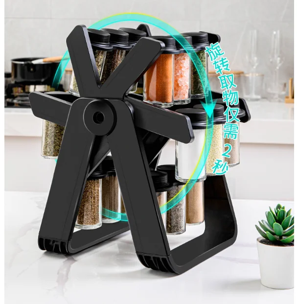 Hotsale Kitchen Rotating Spice Rack Organizer with 18 Cans
