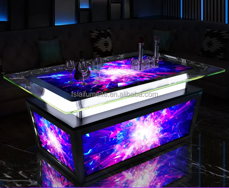 Commercial Antique Light Up Bar Table Led Counter Led Cube Table