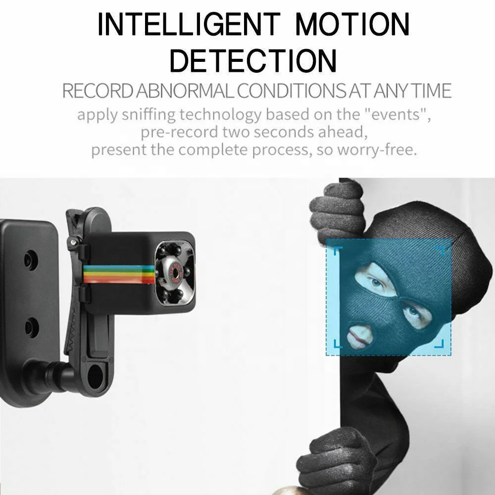 SQ11 SQ8 Mini Security Camera 1080P HD CMOS Sensor 150 Wide Angle Night Vision with MicroSD Support