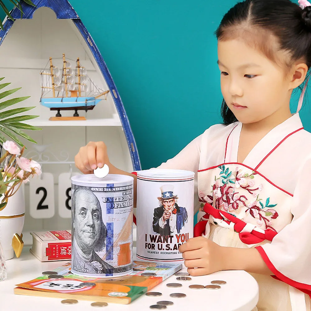 Wholesale Antique European Tinplate Piggy Bank Creative British Fashion Iron Money Box