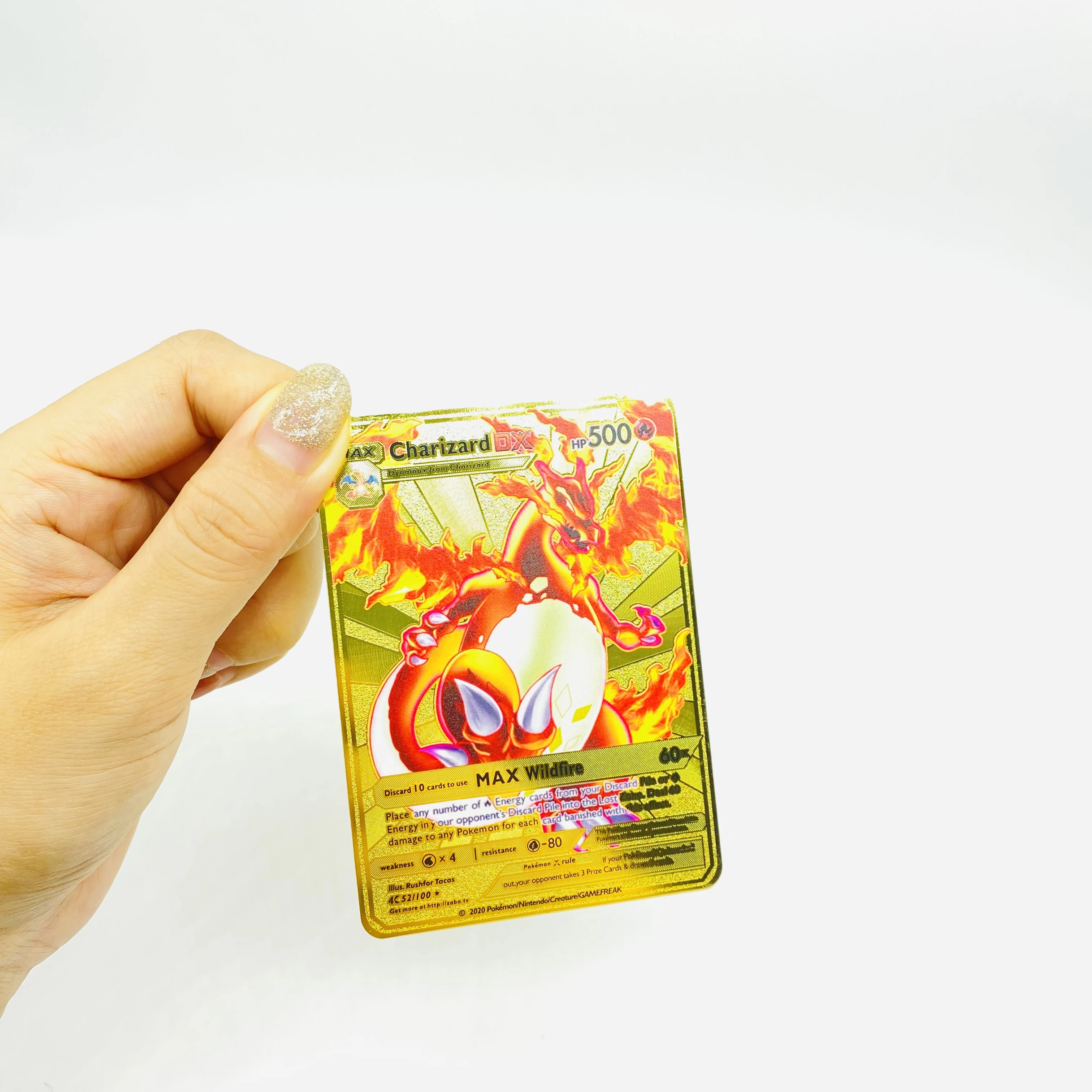 Custom Language Charizard Pikachu Metal Carte Poke Mon Card