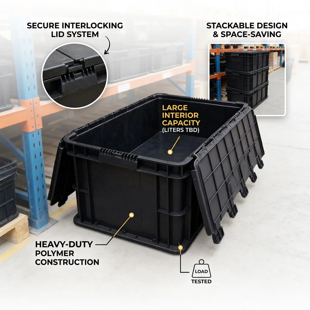 Anti Static Flip Lid Crate High Strength Dust Resistant ESD Box