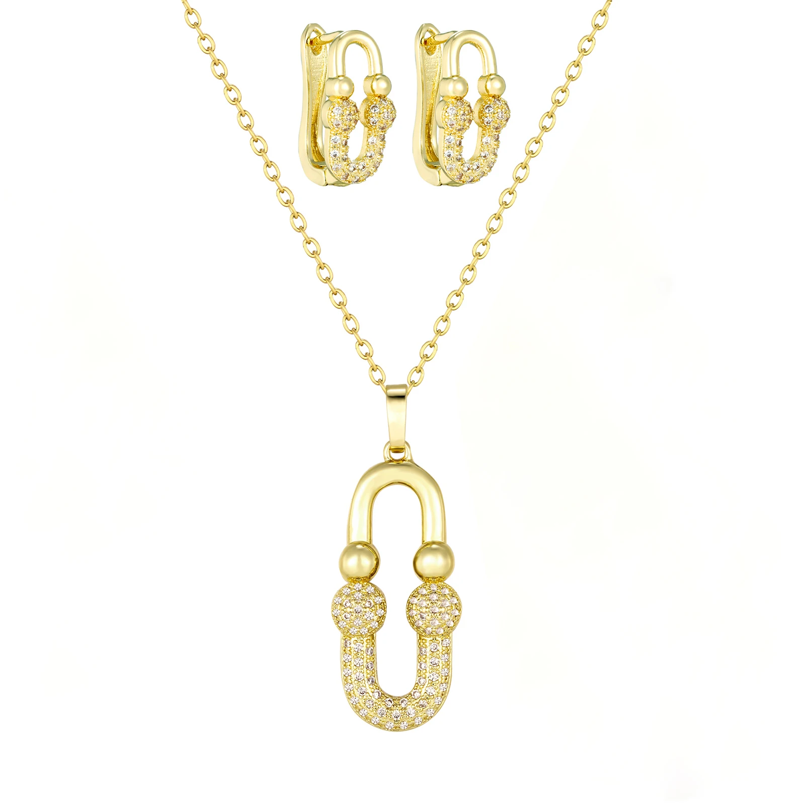 Luxury 14k Gold Plated Zircon Jewelry Set