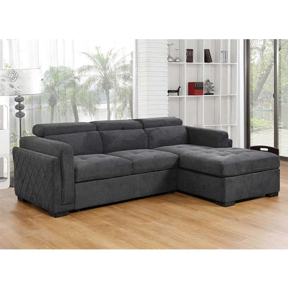 Factory Direct Selling  Chenille Fabric Sofa Bed  Carbon Gray Belt Storage Can Be Customized Sofa Set