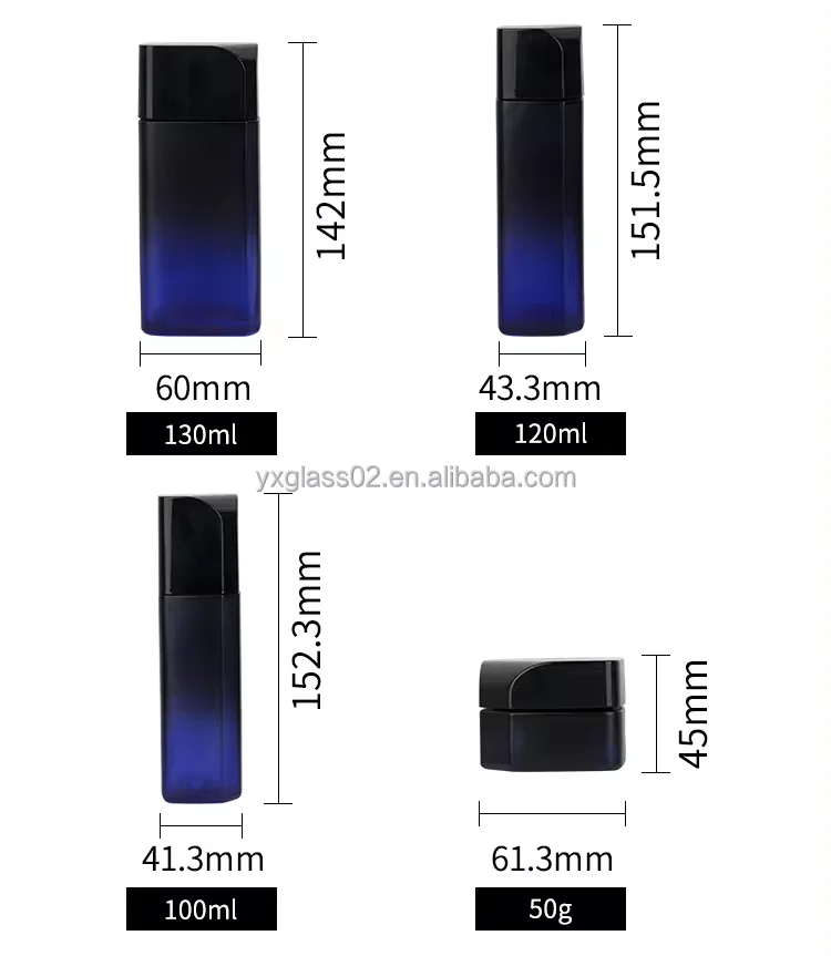 Factory wholesale irregularity shape cosmetic glass bottle set Unique design container man Skincare packaging supplier details