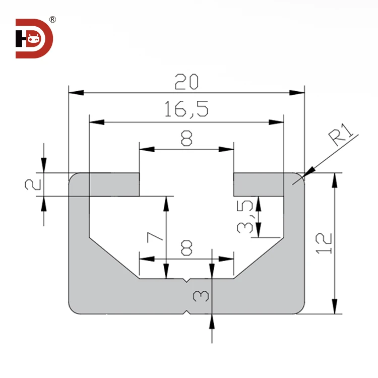 product 1220 groove photoelectric guide rail extruded aluminum profile 1220u sensor guide rail aluminum alloy guide rail-3