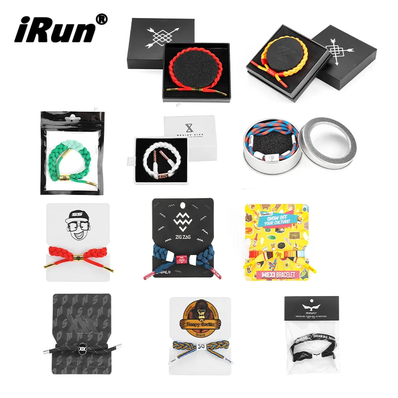 IRun Hockey Shoelace Bracelets Gradient Color Shoe Laces Bracelets with Custom Brand Logo Braided Sohoelace Bracelets