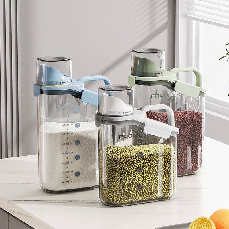 Large Capacity Cereal Rice Container With Handle Food Storage Containers for Kitchen Organization