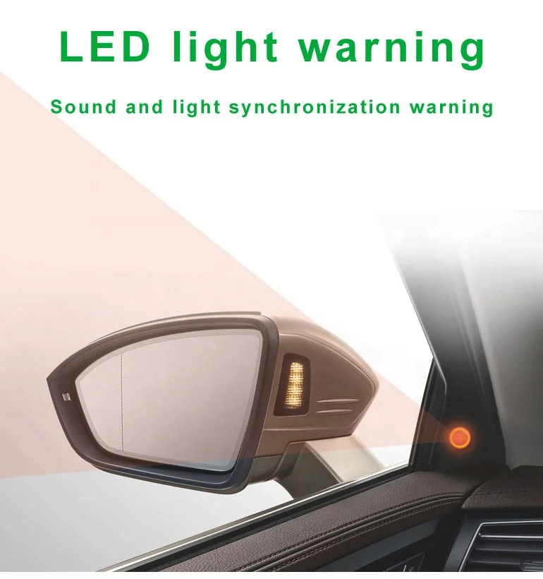 Car Blind Spot Detection System BSM/BLIS/BSD/BSA/RCTA/ADAS 24GHz Blind Spot Monitoring System Rear Cross Traffic Alert XY-BS02