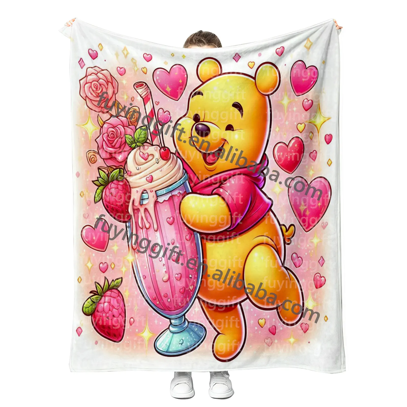 New Customized 3D Printing Valentines Cartoon Character Anime Stitch Kids  Children's Fleece Flannel Throw Blankets| Alibaba.com, image size:1600x1600