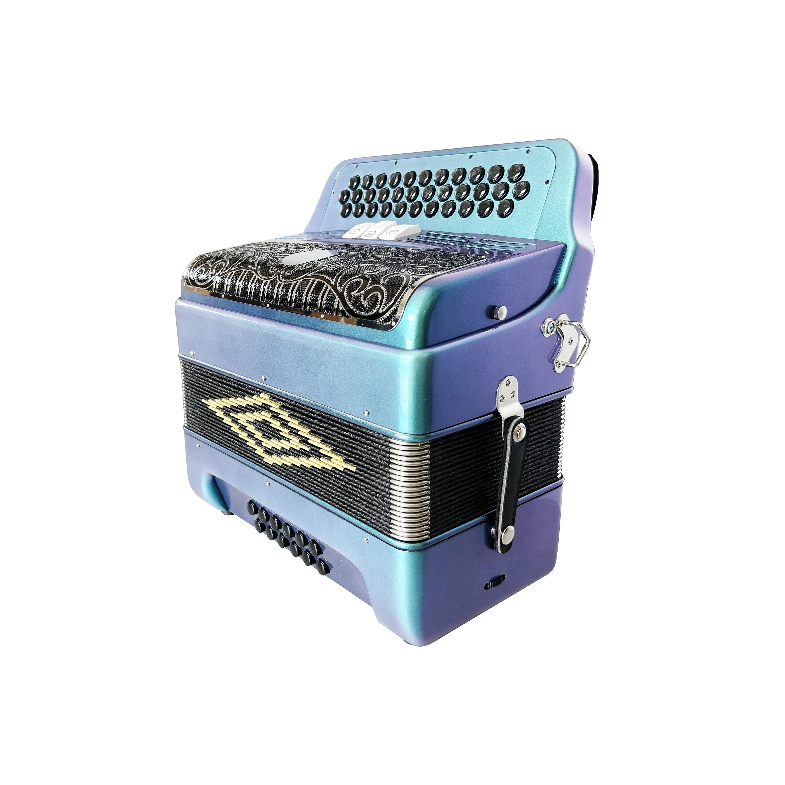 Diatonic Accordion Instrument JB3412C Green Chameleon - 34 Buttons