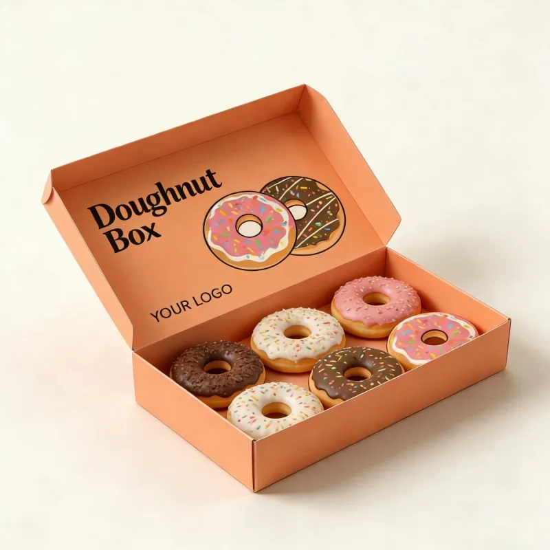 Boîte biodégradable pour mochinut, taille moyenne, lot de 6, boîte alimentaire pour donuts, délicieuse boîte en papier pour biscuits, mochi, chocolat et bonbons