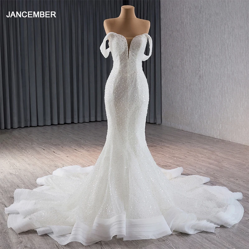 chinese dress ladies Sweetheart White Illusion neck Mermaid Beaded Lace Wedding Dress